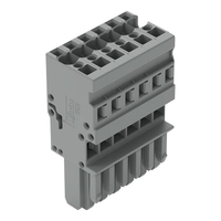 2 piezas 769-106 Conector hembra de 1 conductor, 6 polos, 4,00 mm2, gris, nuevo