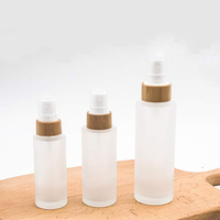 Vaporisateur en verre dépoli Transparent couvercle en bambou parfum huile essentielle conteneur rechargeable fine brume atomiseur pompe pulvérisateur