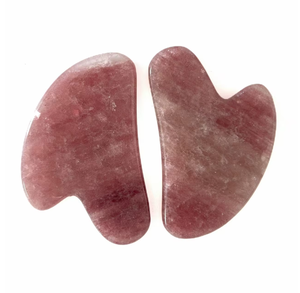 Planche de massage Gua Sha en jade en forme de cœur pour le lifting du visage - Product Image 1