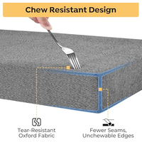 Coussin pour cage à chien grand format, amovible, lavable, indestructible et résistant aux morsures