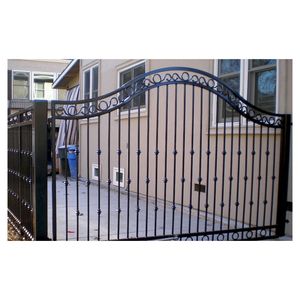 Porte d'entrée de sécurité en fer forgé thermolaqué, portable, extérieure, australienne, noire, de 6 pieds - Product Image 1