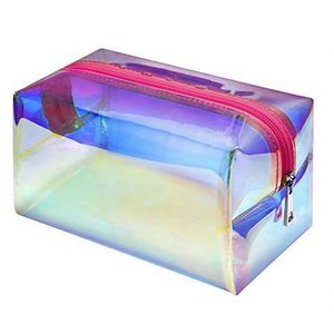 Bolsa de Cosméticos de Viaje Transparente Holográfica con Logotipo Personalizado, Impermeable, de Gran Capacidad, con Cierre de Cremallera de Poliéster Láser e Interior con Cremallera - Product Image 6