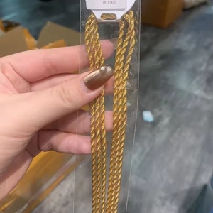 Collier torsadé JXX en laiton plaqué or 24 carats de 2,5 mm à 8 mm pour femme, avec serti griffe tendance, bijoux de mode pour homme, style corde - Product Image 2