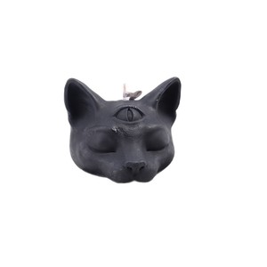Three Eyed Cat Head Scented <b>Candle</b> Halloween Home Decoration Soybean Wax Handmade Animal Shape 1 <b>Wick</b> - Product Image 4
