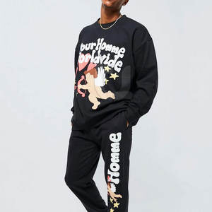 Sudadera con capucha térmica con logotipo personalizado para hombre Chaqueta de invierno con patrón de diseñador sólido para estampado de hojaldre 100% algodón teñido liso - Product Image 5