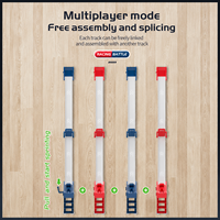 Circuit de course à catapultes 2 voies avec 4 mini-voitures en alliage, jouet de montage DIY, lanceur de voitures de course par gravité pour enfants