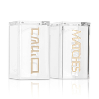 Lucite Streichholz- und Gewürzhalter aus Acryl, Judische Havdalah-Gewürzbox mit Golddeckeln und Marmorsockel, Geschenkset