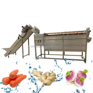 continuous brush root vegetable washer potato washing and peeling machine