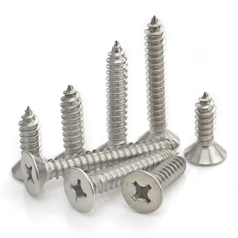 304 Stainless Steel Screw Countersunk Philips Flat Head Screw Phillips Countersunk Head Self Tapping Screw