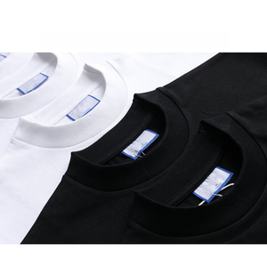 Men's 100% Cotton O-<b>Neck</b> Short Sleeve Custom T-Shirt Regular Fit Solid Color Blank Casual Jersey Knitted Plain Dyed Black White - Product Image 1