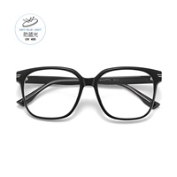 8818 Monturas de Gafas Unisex Cuadradas, Delgadas y Elegantes con Diseño de Borde Ancho, Montura Grande Ultraligera TR con Protección Anti-Luz Azul