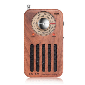 Radio FM AM double bande avec antenne, prise casque, lecteur, mini radio portable rétro en bois pour l'extérieur, pour les personnes âgées - Product Image 5