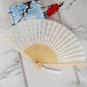 Abanico de Mano de Bambú con Encaje, Regalo de Boda para Mujer, Abanico Plegable con Borla para Baile - Product Image 3