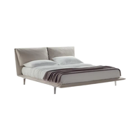 Cadre de lit de luxe design italien Queen-Size Ensemble de meubles de chambre à coucher en acier inoxydable de haute qualité, inclinables et souples