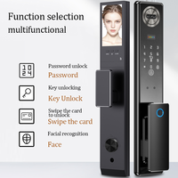 Serrure de porte intelligente Tuya avec reconnaissance faciale 3D, Wi-Fi intégré, caméra et lecteur d'empreintes digitales pour porte d'entrée