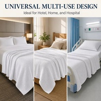 Couverture Thermique Gaufrée en Coton Premium Respirante, Durable et Confortable pour Hôpital, Hôtel, Maison, Spa