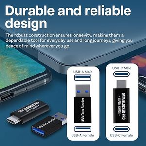 Adaptateur de voyage universel USB Type-C neuf en alliage d'aluminium certifié CE/RoHS, bloqueur de données de sécurité, protection de la vie privée, haute vitesse - Product Image 2