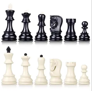Factory direct sales 9.7cm ABS material zagreb style triple weighted 34 chess pieces set