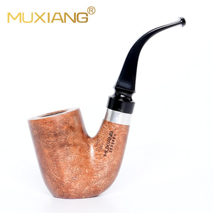 MUXIANG Wooden Tobacco Pipe Bent Type Handmade Solid Wood Sherlock Holmes Style Collection Pipe - Product Image 1