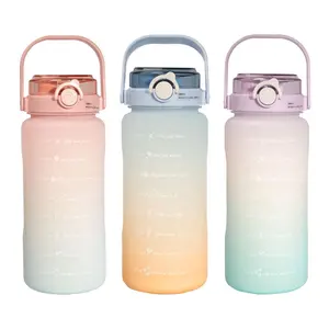 Tritan leakproof BPA miễn phí thể thao chai nước lớn nửa Gallon chai động lực thời gian đánh dấu nước Jug