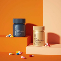 Flacon en plastique pharmaceutique, design luxueux, conteneur vide pour vitamines, pilules, capsules, comprimés, médicaments