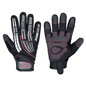 Gants de sécurité en cuir Barco, épaisseur 16 oz, longueur 28 cm, poignet élastique, bouts des doigts antidérapants, sans latex, usage général, noir - Product Image 2