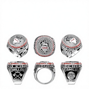 Anillos de Campeón Personalizados para Equipos, Anillos de Fútbol y Baloncesto de Aleación de Zinc Chapados en Oro Rosa de Alta Calidad - Product Image 1