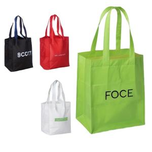 Reusable <b>Recycle</b> Polyester Folding Non-Woven Medium Size Shopping Tote <b>Bags</b> with Custom Printed Logo - Product Image 1
