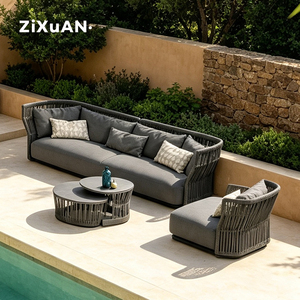 Muebles de Jardín para Hoteles y Restaurantes, Conjuntos de Sofás Modernos, Sillas de Patio, Tumbonas de Lujo Impermeables para Exteriores, Sofá de Ratán - Product Image 4