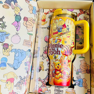 Gift Box Package 40oz Co-Brand Cartoon Stitch Tumbler Double Wall Vacuum Insulated Water Bottle Cup with Handle and Straw - Product Image 5