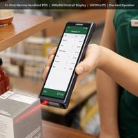 شاشة LCD مستطيلة مقاس 3.99 بوصة بدقة 400×960 وتقنية IPS وسطوع 500 نيت مع واجهة MIPI RGB SPI و40 دبوسًا، رفيعة للغاية بسمك 2.15 مم لعرض نقاط البيع المحمولة