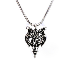 Collar con colgante de espadas gemelas vikingas de acero inoxidable yunique para hombre, regalo de estilo europeo, cadena de 60cm - Product Image 5