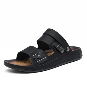 <span class=keywords><strong>Sandales</strong></span> pour hommes, tongs de plage, tongs en liège d'été avec sangles à boucle réglables - Product Image 4