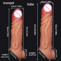 Extensor de Pene Reutilizable de Silicona Suave para Hombre, Talla L, Impermeable, LM-D823