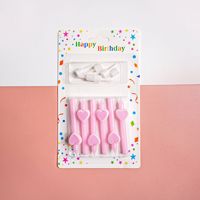 Ensemble de 5 bougies d'anniversaire en forme de cœur de fleur de 5,6 cm, multicolores, pastel, pour la décoration de gâteaux d'anniversaire pour enfants