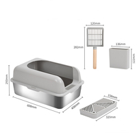 Bac à litière pliable pour chat en acier inoxydable 20L, contrôle des odeurs, design écologique, accessoires faciles à utiliser, installation rapide, toilette pour chat