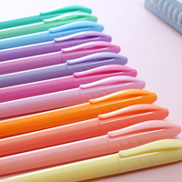 Ensemble de stylos surligneurs mignons et fluorescents avec pointes rondes et obliques, 12 couleurs effaçables pour l'école sur papier