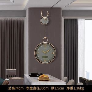 <b>Wall</b> <b>Clock</b> Orange Round Quartz <b>Silent</b> Home Decor With Perpetual Calendar - Product Image 4
