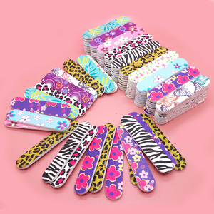 OEM ODM Wholesale Manicure Tools Colorful Flower Heart Zebra Design Double Sided Emery Boards Small 9cm Mini Nail Files DIY