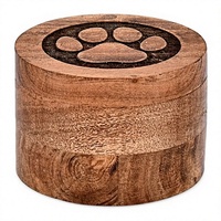Urnes funéraires pour animaux de compagnie en bois avec empreinte de patte, pot commémoratif artisanal pour cendres de chiens et chats, récipient décoratif pour le souvenir des animaux