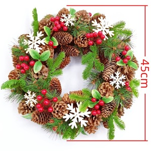 Guirlande de Noël artificielle YUELIAN en gros, décorative, avec pommes de pin et fruits rouges, pour la maison, à suspendre au mur - Product Image 3