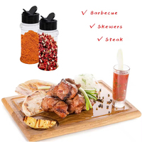 Ensemble de bouteilles à épices en plastique de 100 ml, récipients à épices réutilisables, pots à assaisonnements avec bouchon noir pour épices et herbes