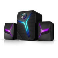 Haut-parleur Bluetooth portable actif 2.0 pour ordinateur portable PC USB Alimentation audio Lumière LED RVB Accessoires de jeu de bureau Haut-parleur