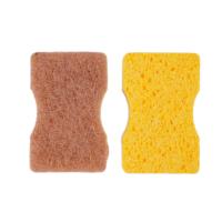 Éponge en pulpe de bois de coco naturelle à 3 couches 11x7x2cm, écologique, pour la vaisselle de cuisine