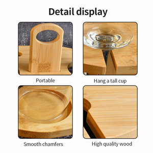 Bamboo <b>Wine</b> Racks Countertop with <b>Glass</b> Holder, <b>Bottle</b> Shaped Shelf <b>Wine</b> and <b>Wine</b> <b>Glass</b> Holder <b>for</b> Kitchen Storage Rack - Product Image 4