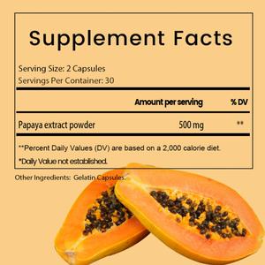 แคปซูลมะละกอ OEM ODM สารต้านอนุมูลอิสระ บำรุงผิวพรรณให้แข็งแรง บำรุงสุขภาพลำไส้และระบบย่อยอาหาร เสริมสร้างภูมิคุ้มกัน สำหรับผู้ทานมังสวิรัติ ปราศจาก GMO - Product Image 2