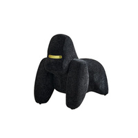 Fauteuil d'appoint créatif en forme de gorille, sculpture animale d'art moderne, tabouret en tissu chenille doux, ottoman de loisirs rembourré