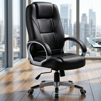 Chaise de bureau moderne de luxe en cuir PU, chaise de salle de réunion contemporaine, chaise de visiteur sans roulettes