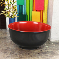 Bol à soupe en mélamine plastique noir et rouge personnalisé, de haute qualité, faible MOQ, moderne et écologique
