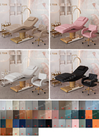 Table de massage électrique esthétique de luxe moderne noire et or pour salon de beauté, spa facial, extensions de cils et soins cosmétiques